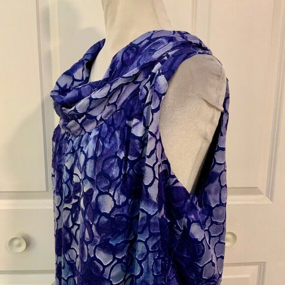 Lane Bryant Purple Blue Abstract Print Sleeveless Swing Dress Size 18 - Picture 4 of 9